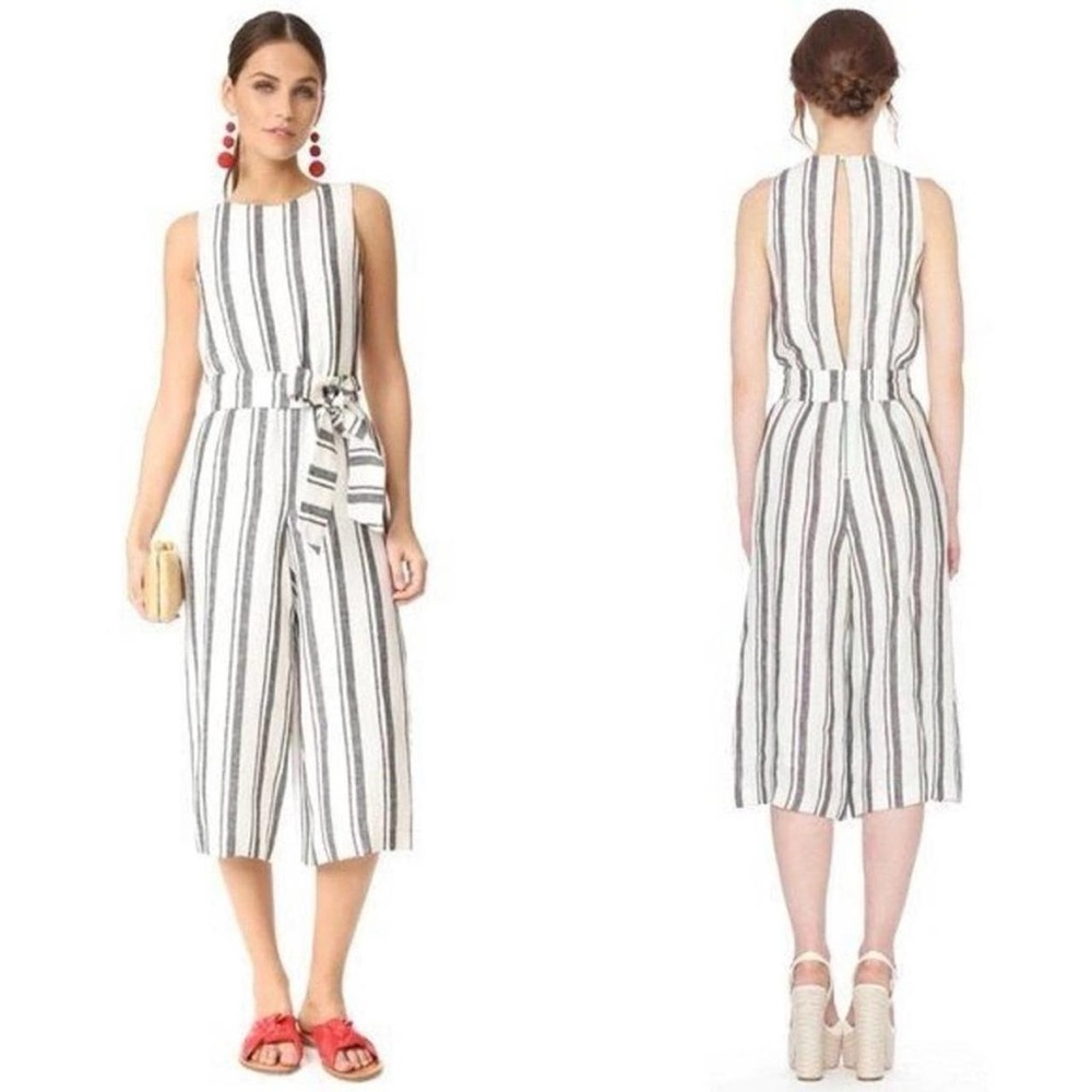 ALICE & OLIVIA Franny Sleeveless Belted GAUCHO JUMPSUIT